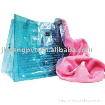 Waterproof,Custom-made PVC Summer Beach Bag for Towel and Slipper